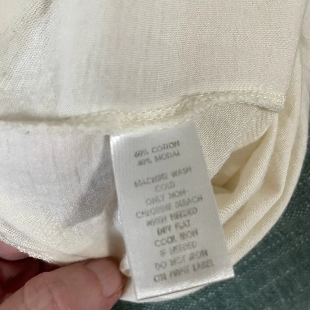 LOFT cotton blend ivory top - XS - Picture 2 of 3